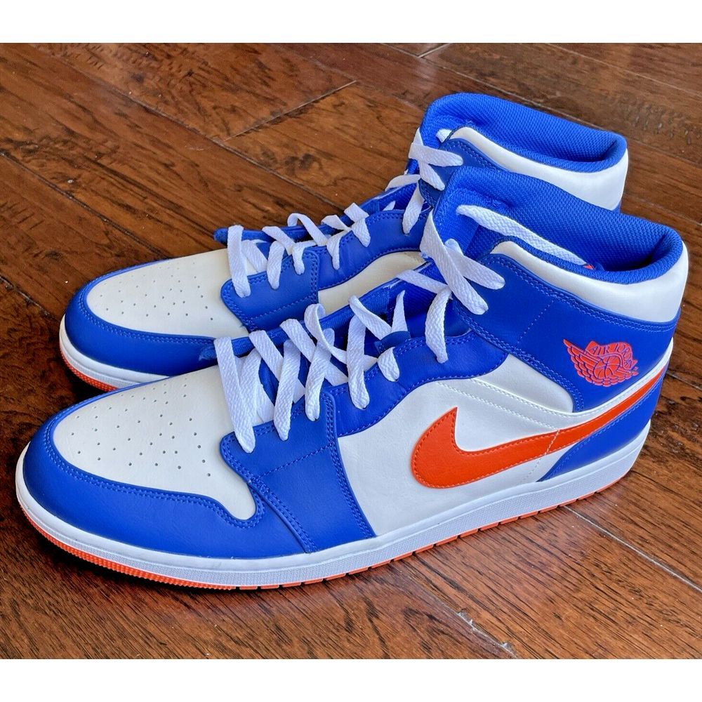 Nike Air Jordan 1 Mid Royal Blue Orange Knicks "Wheaties" FD1029-400 Size 18 NEW
